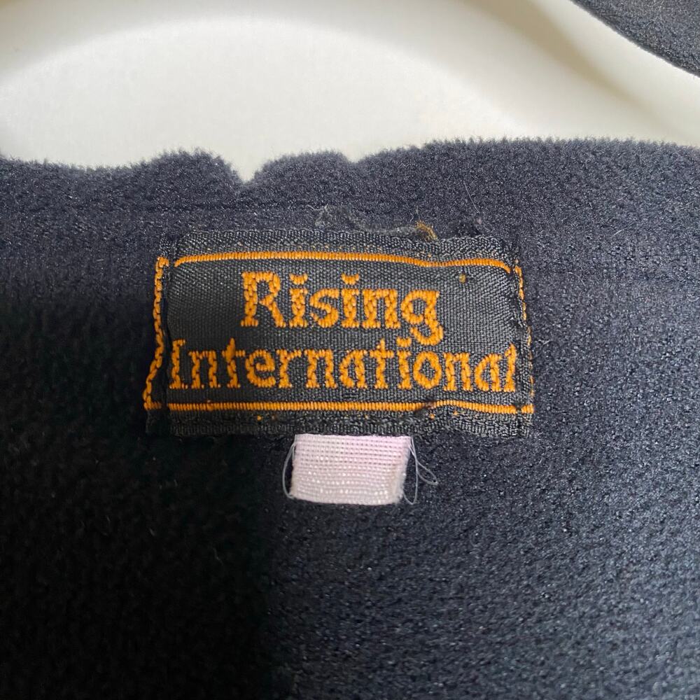 Rising International Patchwork Fleece Grunge Indie Granola Hoodie Size Large - Picture 5 of 10